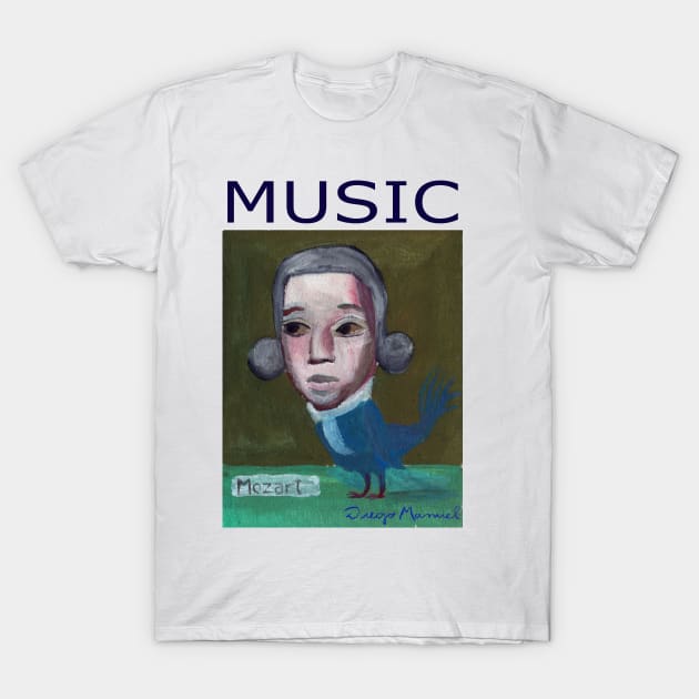 Mozart bird MUSIC T-Shirt by diegomanuel